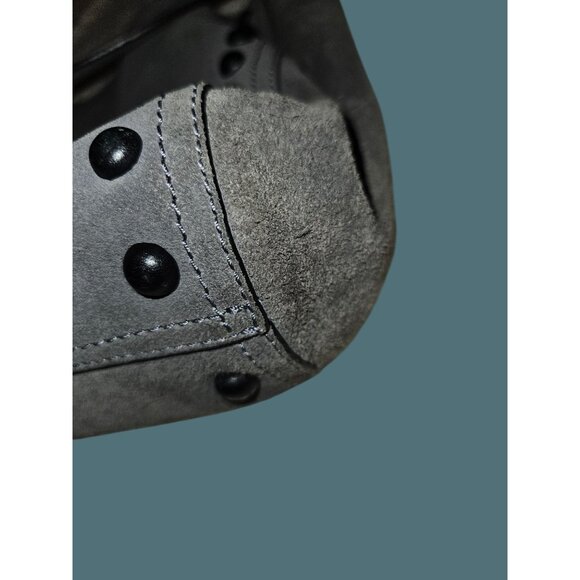 Loeffler Randall Gray Hobo Suede Black Studded Shoulder Crossbody Bag - Picture 8 of 16